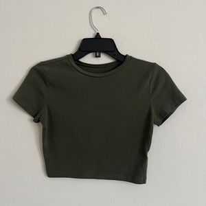 Green crop top